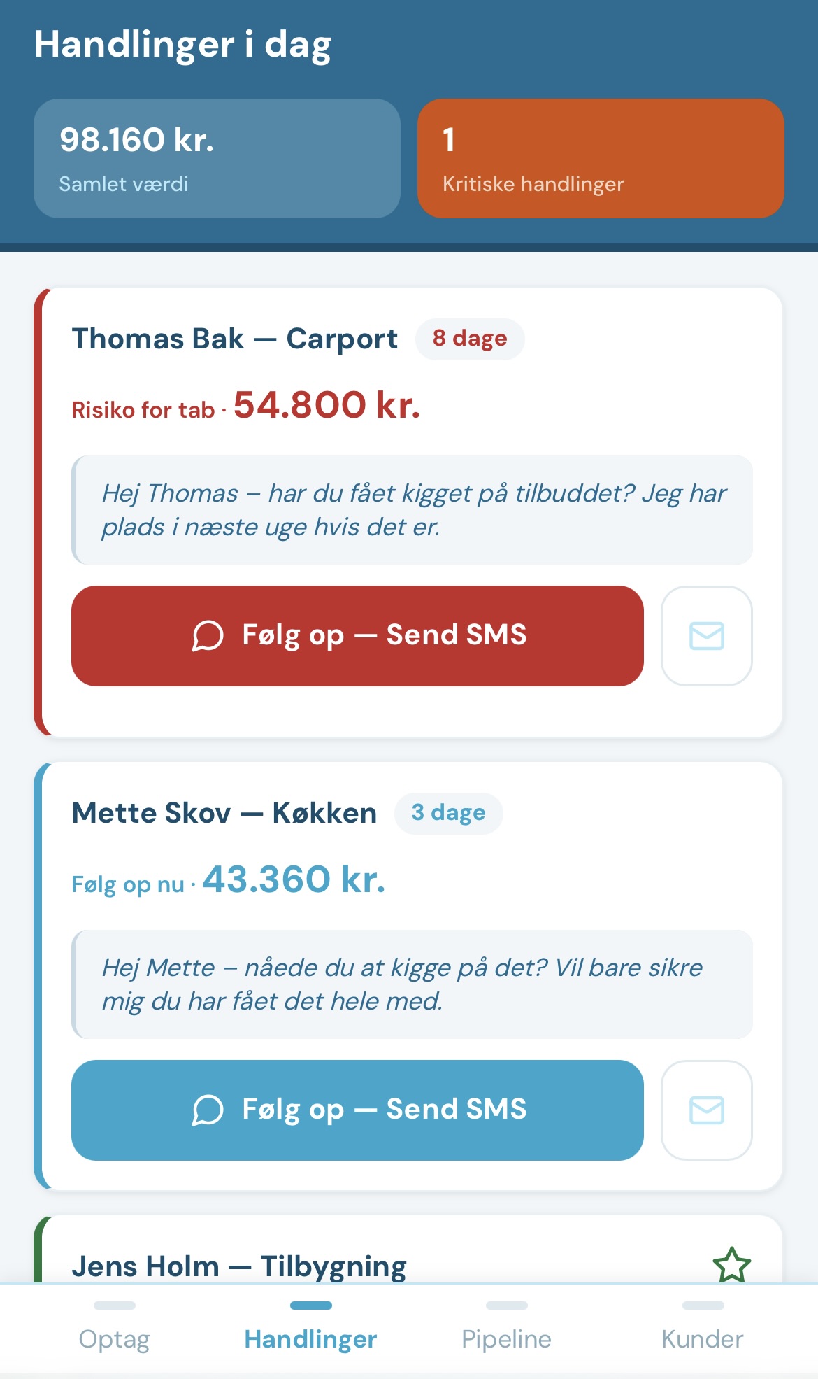 Automatisk opfølgning dag 4 og dag 8