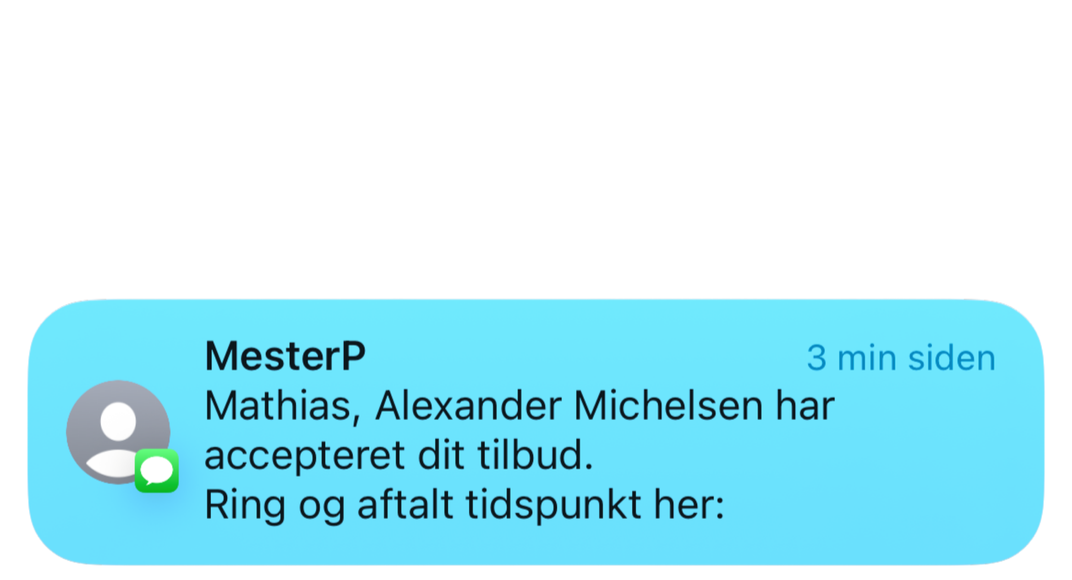 SMS accepteret notifikation