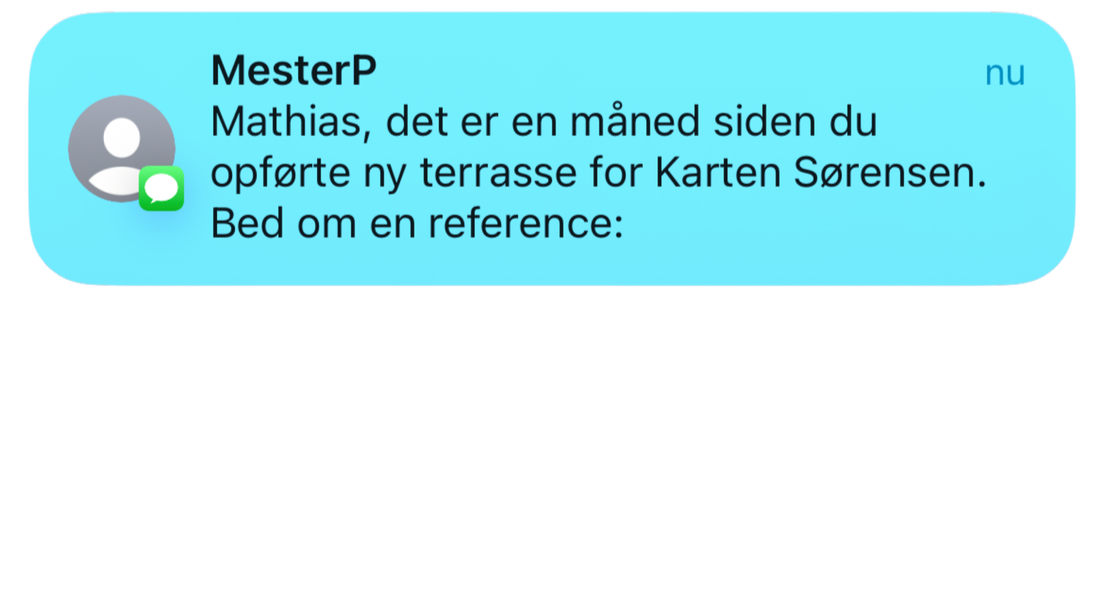SMS reference notifikation